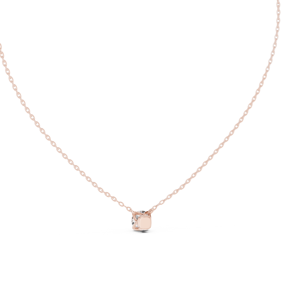 Round 1.00 Ct White Gold Prong Set Lab Grown Solitaire Pendant Alternate Angle