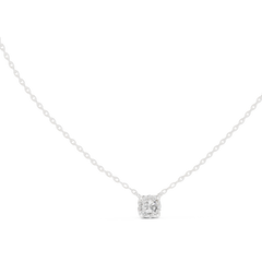1.00 Ct Round Lab Grown Diamond Pendant in White Gold Top View