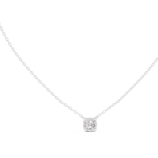 1.00 Ct Round Lab Grown Diamond Pendant in White Gold Top View