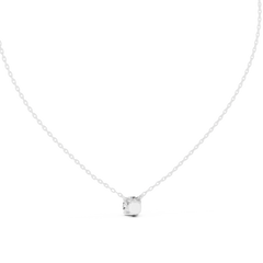 Round 1.00 Ct White Gold Lab Grown Diamond Pendant Angled Perspective