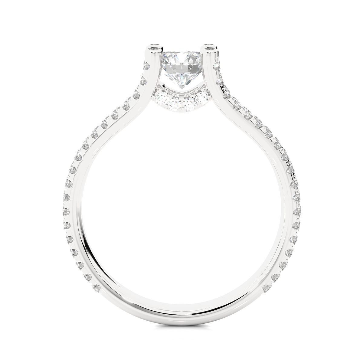 Round 1.08 Ct Cut Lab Grown 14k Solid Rose Gold Diamond Unique Split Shank Diamond Ring For Women's - HIGHCARAT DIAMONDS