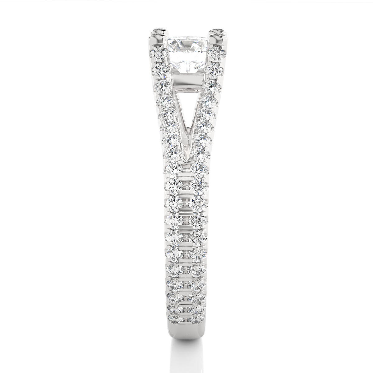 Round 1.08 Ct Cut Lab Grown 14k Solid Rose Gold Diamond Unique Split Shank Diamond Ring For Women's - HIGHCARAT DIAMONDS