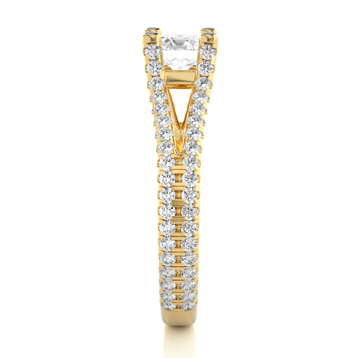 Round 1.08 Ct Cut Lab Grown 14k Solid Rose Gold Diamond Unique Split Shank Diamond Ring For Women's - HIGHCARAT DIAMONDS