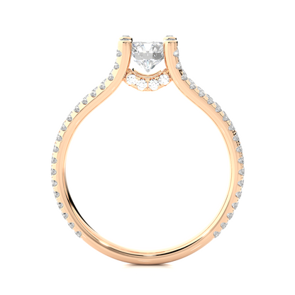 Round 1.08 Ct Cut Lab Grown 14k Solid Rose Gold Diamond Unique Split Shank Diamond Ring For Women's - HIGHCARAT DIAMONDS