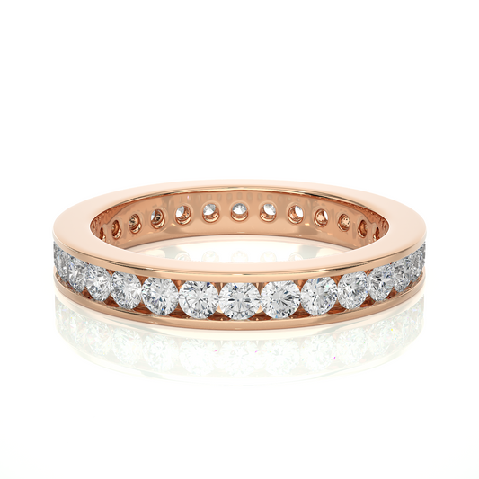 Round 1.20 Ct Lab Grown Diamond Channel Set Full Eternity Band  Stunning and Symbolic Anniversary Jewelry for Her - HIGHCARAT DIAMONDS