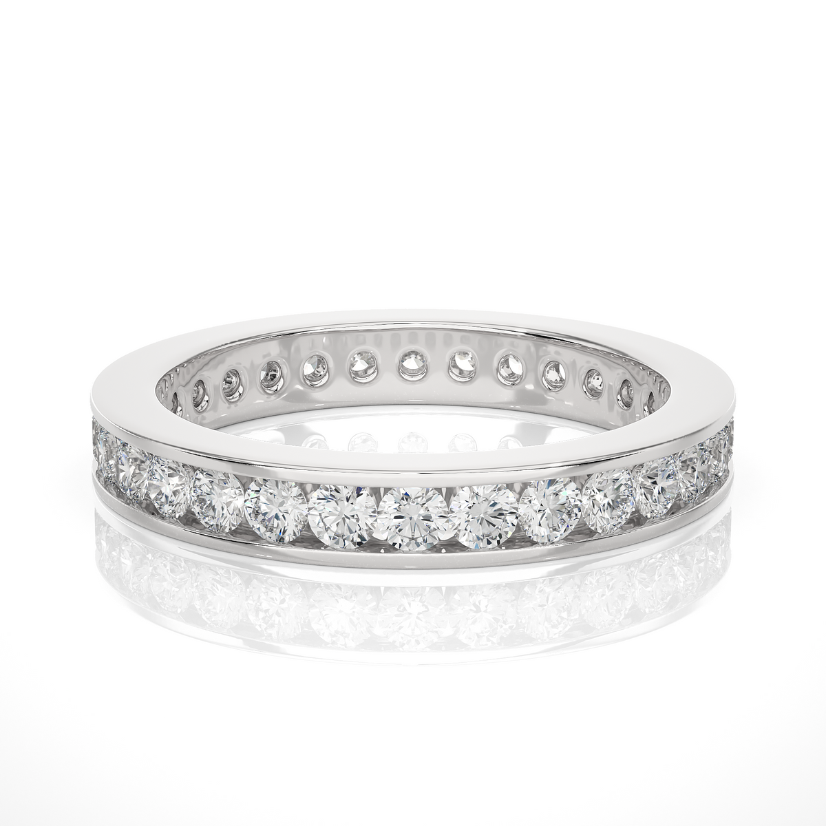 Round 1.20 Ct Lab Grown Diamond Channel Set Full Eternity Band  Stunning and Symbolic Anniversary Jewelry for Her - HIGHCARAT DIAMONDS