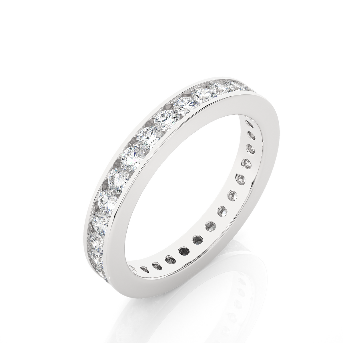 Round 1.20 Ct Lab Grown Diamond Channel Set Full Eternity Band  Stunning and Symbolic Anniversary Jewelry for Her - HIGHCARAT DIAMONDS