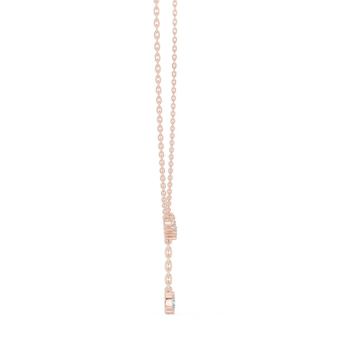 Round & Marquise Six Stone Lab Grown- Natural Full Sparkling Stunning Diamond Pendant For Women - HIGHCARAT DIAMONDS