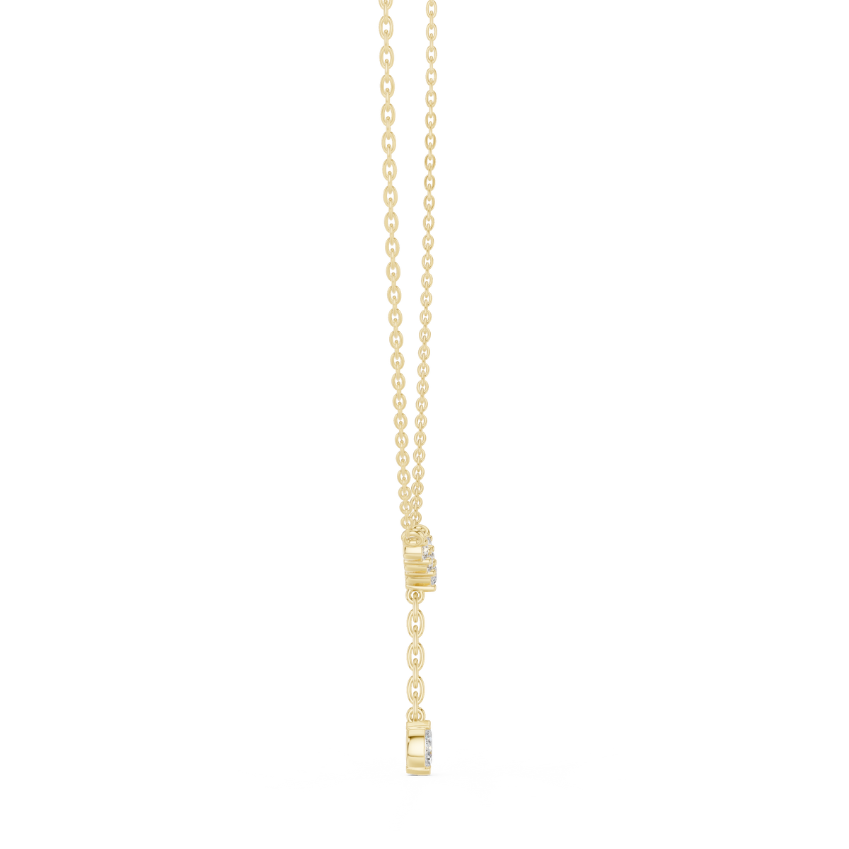 Round & Marquise Six Stone Lab Grown- Natural Full Sparkling Stunning Diamond Pendant For Women - HIGHCARAT DIAMONDS