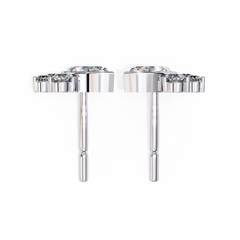 Round And Marquise Cut Top Grade Daimond Unique Bezel Set Elegance Timeless Vintage Dainty Stud Earring - HIGHCARAT DIAMONDS