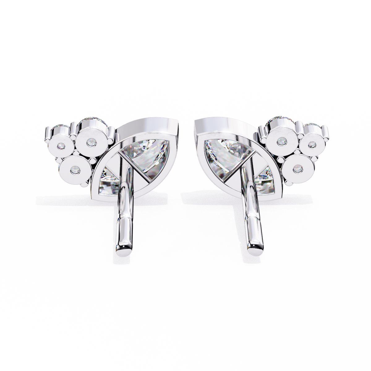 Round And Marquise Cut Top Grade Daimond Unique Bezel Set Elegance Timeless Vintage Dainty Stud Earring - HIGHCARAT DIAMONDS