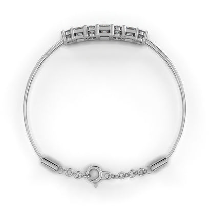 Round And Princess Cut Diamond Dainty Minimalist Perfect Stunning 7 Stone Wedding Bangle Bracelet  Gift For Her - HIGHCARAT DIAMONDS