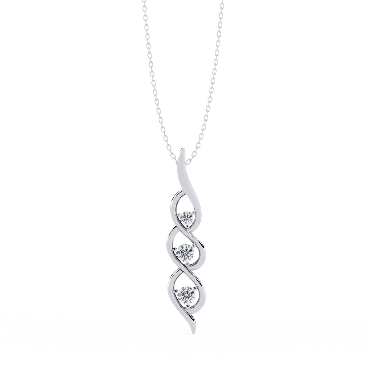 Round Cut Lab Grown - Natural Antique Shapes 14K Solid Rose Gold Delicate Vintage Necklace For bridal - HIGHCARAT DIAMONDS