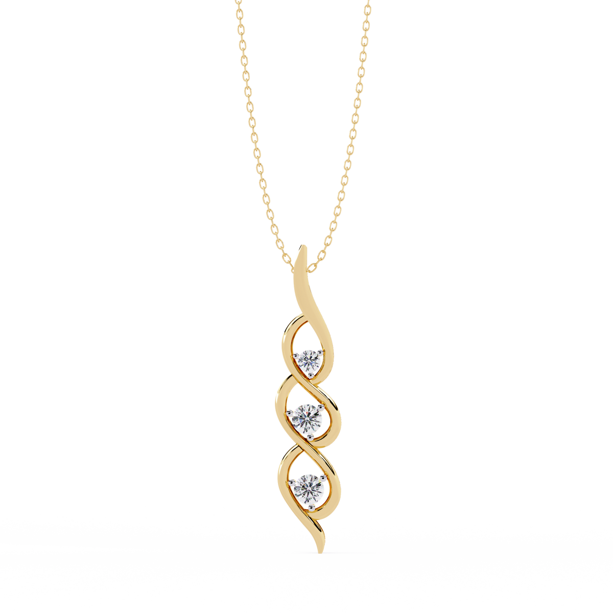 Round Cut Lab Grown - Natural Antique Shapes 14K Solid Rose Gold Delicate Vintage Necklace For bridal - HIGHCARAT DIAMONDS