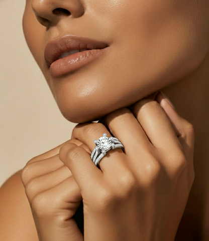 Round Brilliant Cut Lab Grown Diamond Ring, 18K Solid Gold Split Shank Ring In Wedding Special For Bridals - HIGHCARAT DIAMONDS #wearthelook