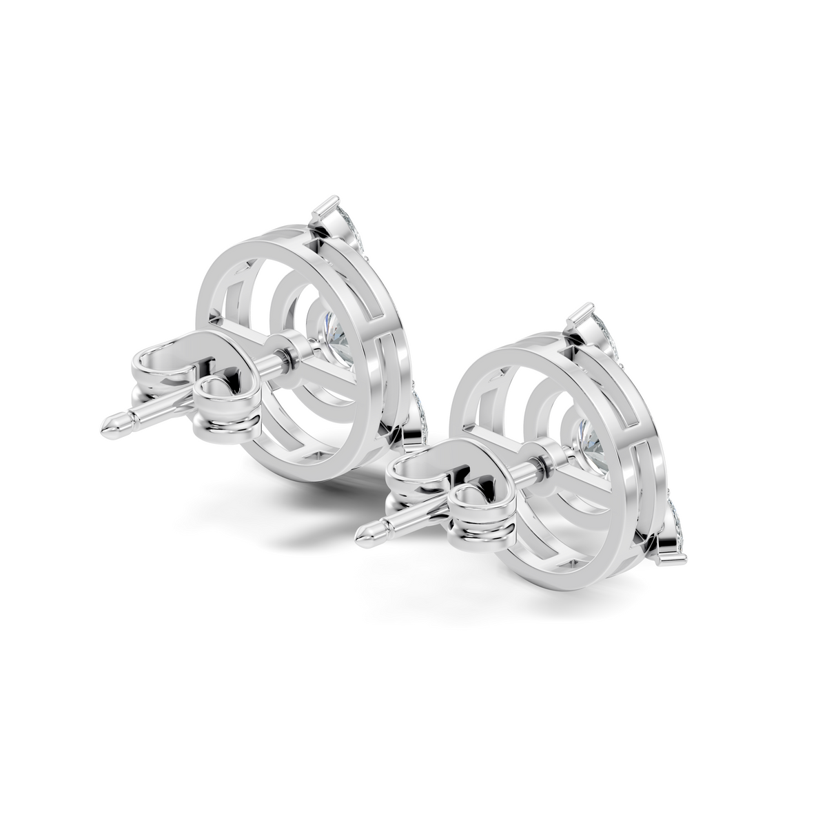 Pear & Round Shape Natural & Lab Grown Diamond 1.16 Ct 14k Solid Gold Classic Diamond Earrings - HIGHCARAT DIAMONDS