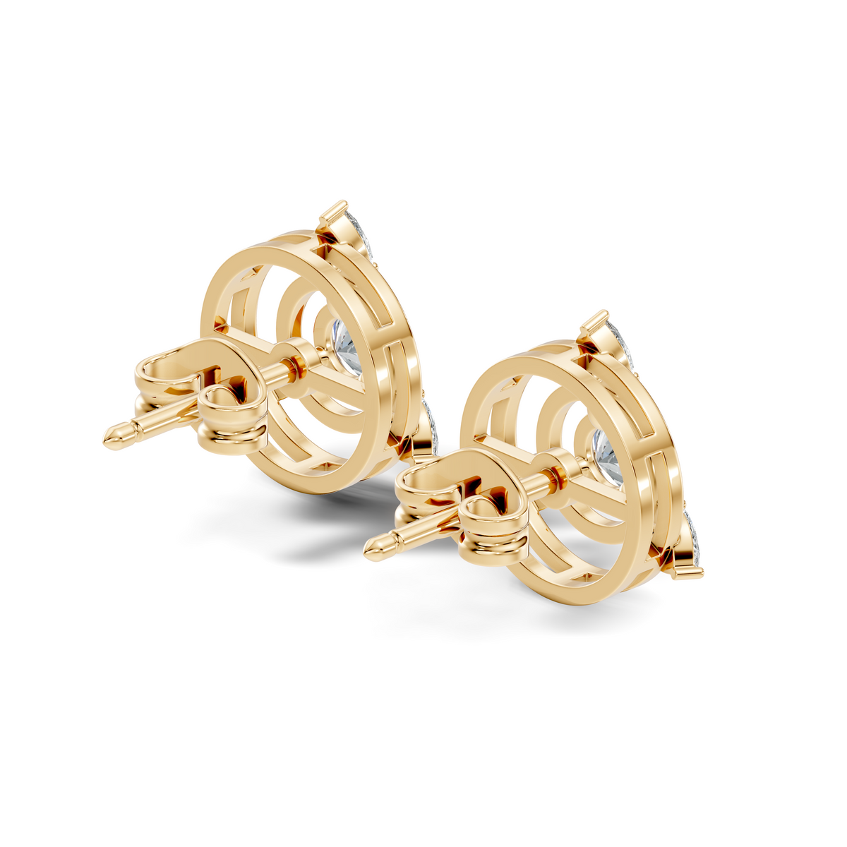 Pear & Round Shape Natural & Lab Grown Diamond 1.16 Ct 14k Solid Gold Classic Diamond Earrings - HIGHCARAT DIAMONDS
