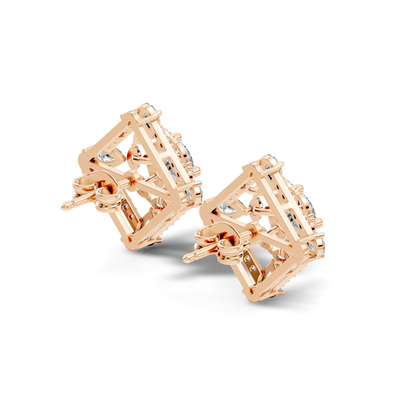 3.78 CT Pear Or Marquise Lab-Grown Diamond Stud Earrings In 14K Solid Gold - HIGHCARAT DIAMONDS