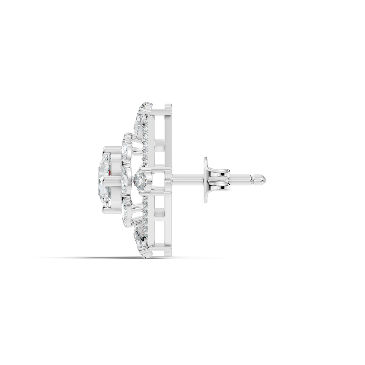 3.78 CT Pear Or Marquise Lab-Grown Diamond Stud Earrings In 14K Solid Gold - HIGHCARAT DIAMONDS