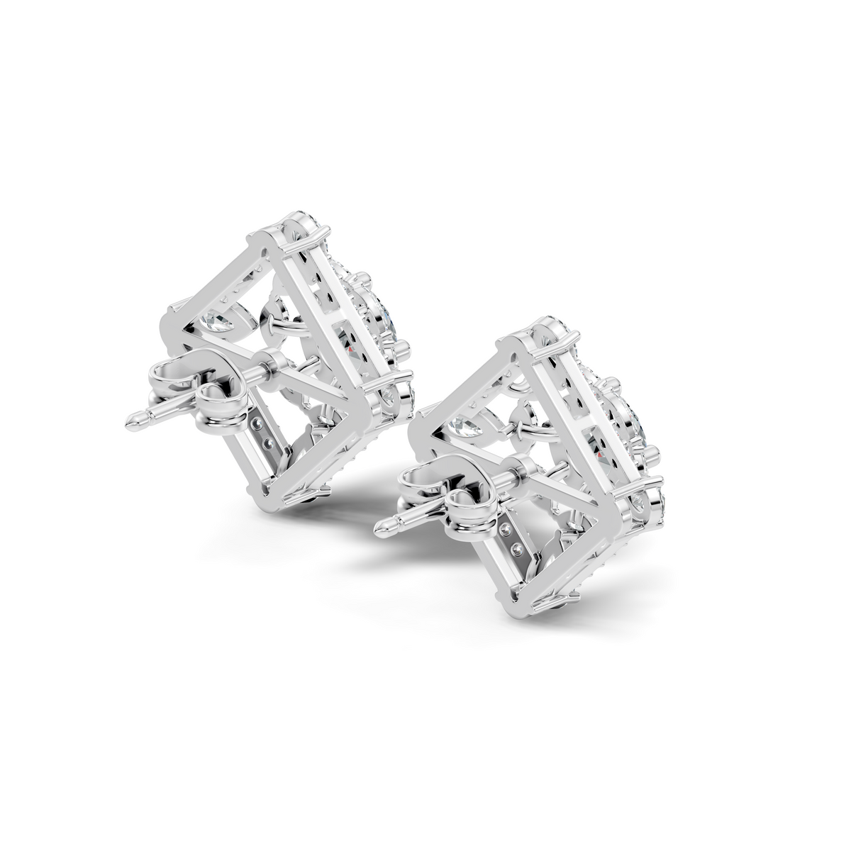 3.78 CT Pear Or Marquise Lab-Grown Diamond Stud Earrings In 14K Solid Gold - HIGHCARAT DIAMONDS