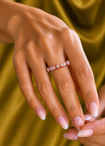 Round Cluster Band Ring for Women's Elegant Vintage-Inspired  Band In Natural And Labgrown Diamonds - HIGHCARAT DIAMONDS