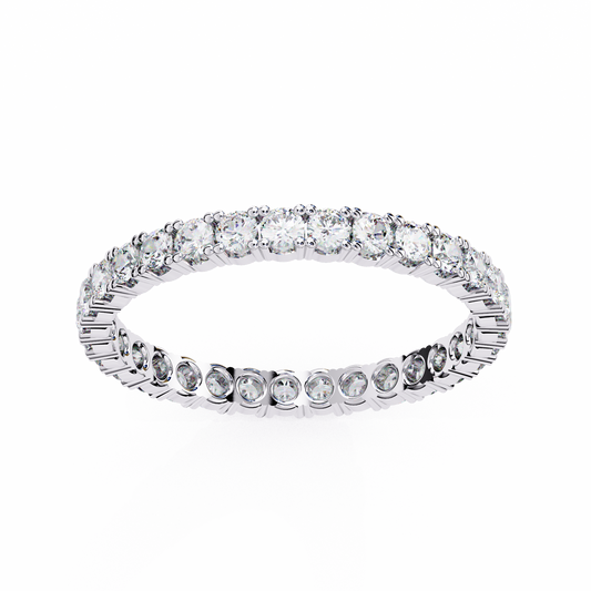 Round Cut White Colorless Diamond Elegant Full Eternity Classic Dainty Bridesmaid Band Gift for Her - HIGHCARAT DIAMONDS
