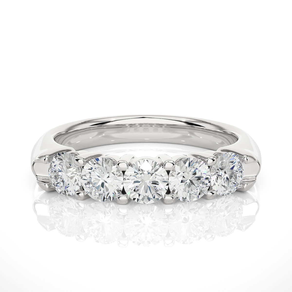 Elegant Round Colorless Labgrown Diamond Half Eternity Wedding Band For Your Big Day Jewelry - HIGHCARAT DIAMONDS