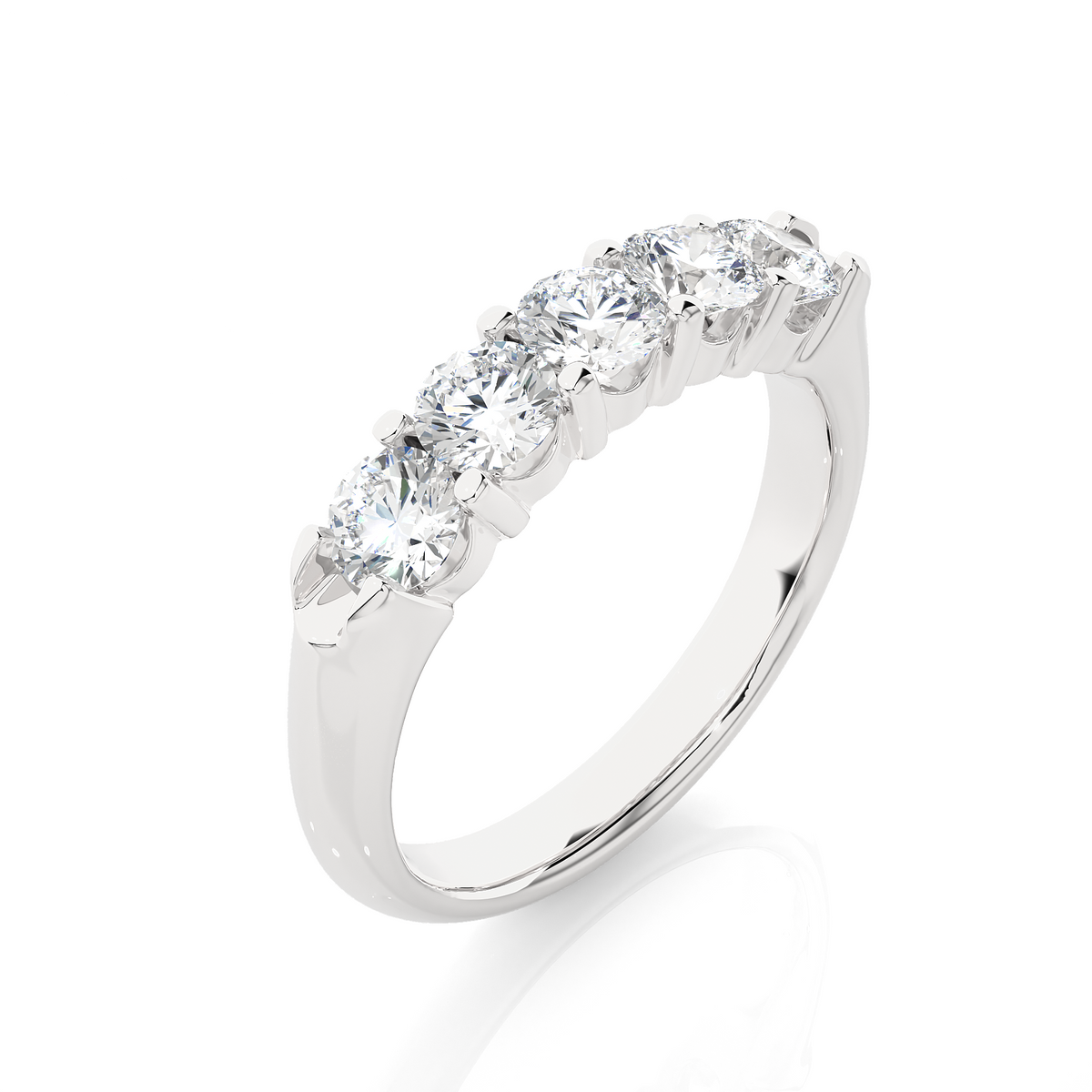 Elegant Round Colorless Labgrown Diamond Half Eternity Wedding Band For Your Big Day Jewelry - HIGHCARAT DIAMONDS