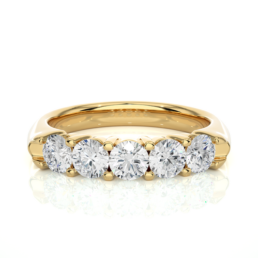 Elegant Round Colorless Labgrown Diamond Half Eternity Wedding Band For Your Big Day Jewelry - HIGHCARAT DIAMONDS