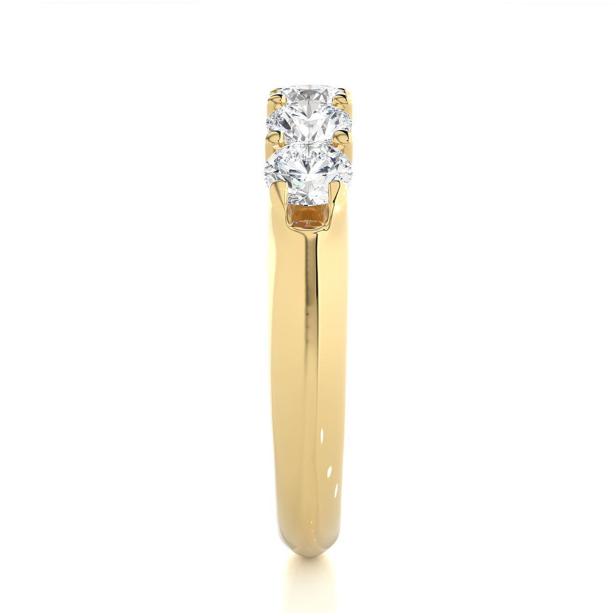 Elegant Round Colorless Labgrown Diamond Half Eternity Wedding Band For Your Big Day Jewelry - HIGHCARAT DIAMONDS