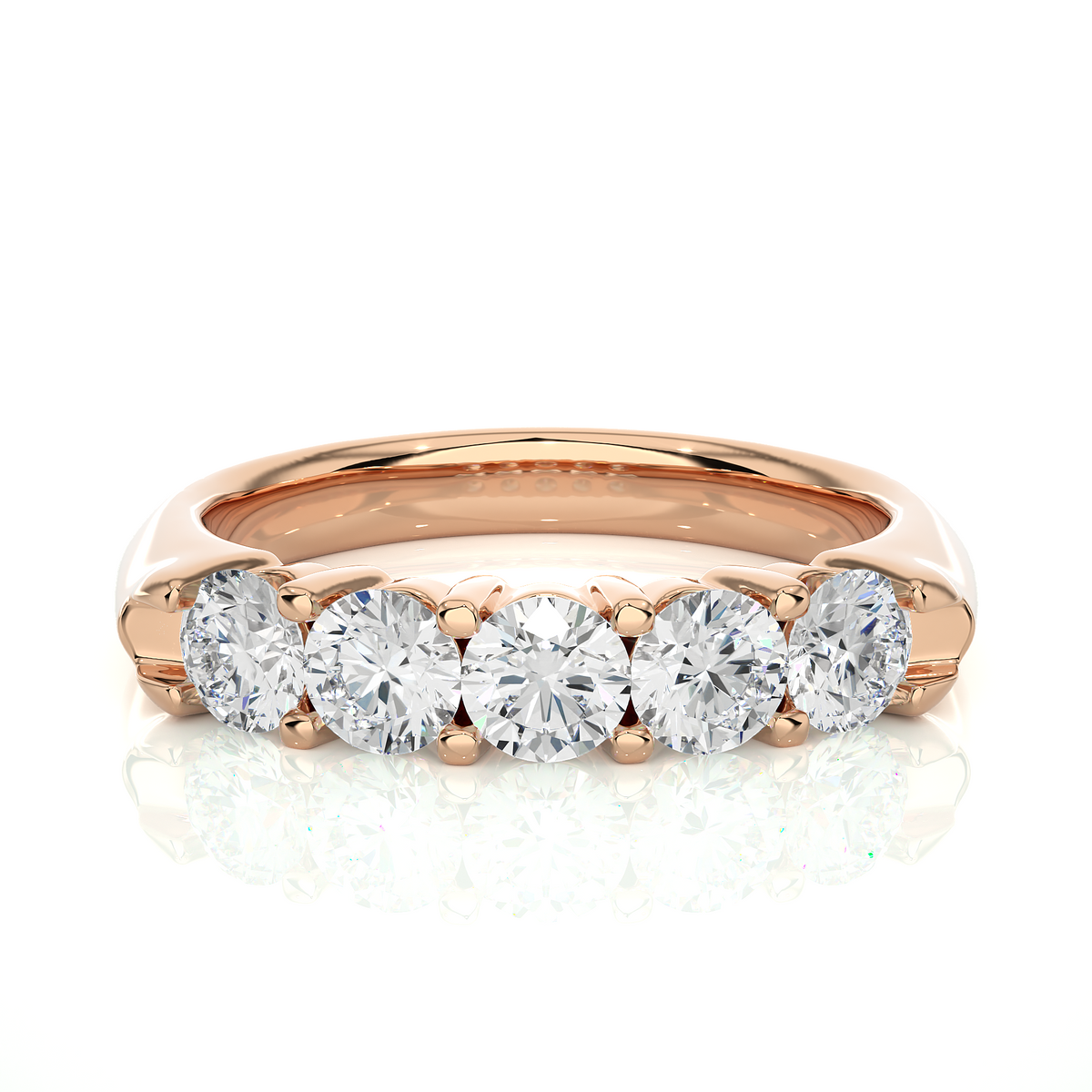 Elegant Round Colorless Labgrown Diamond Half Eternity Wedding Band For Your Big Day Jewelry - HIGHCARAT DIAMONDS
