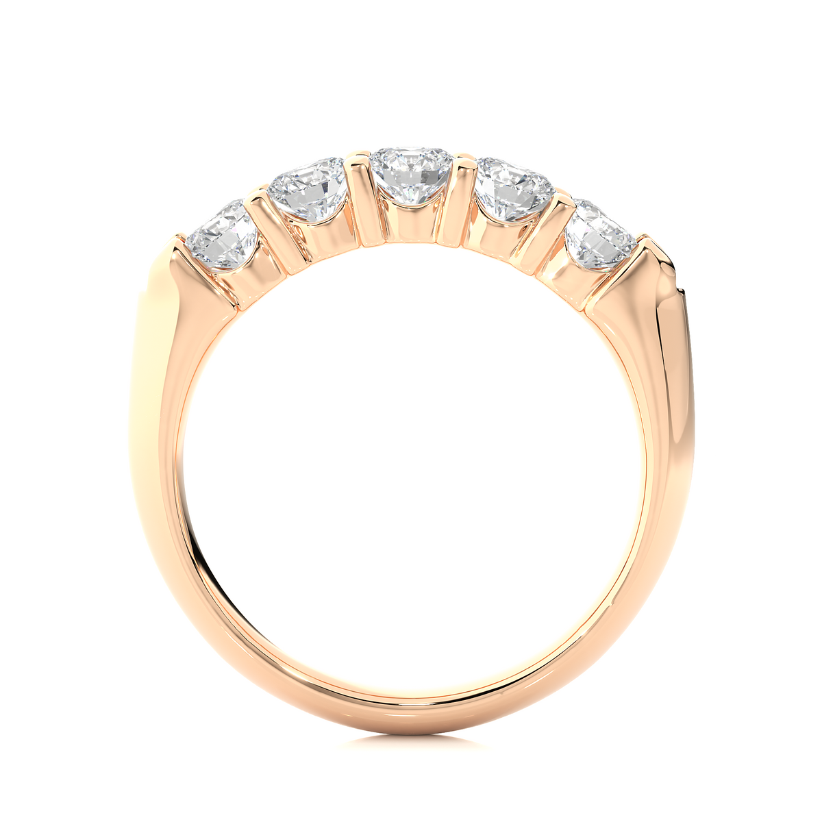 Elegant Round Colorless Labgrown Diamond Half Eternity Wedding Band For Your Big Day Jewelry - HIGHCARAT DIAMONDS