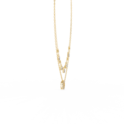 Round Cut 10k Solid  Rose Gold Diamond Unique Open Circle Vintage Multi Layer Statement Party Wear  Anneke Necklace - HIGHCARAT DIAMONDS