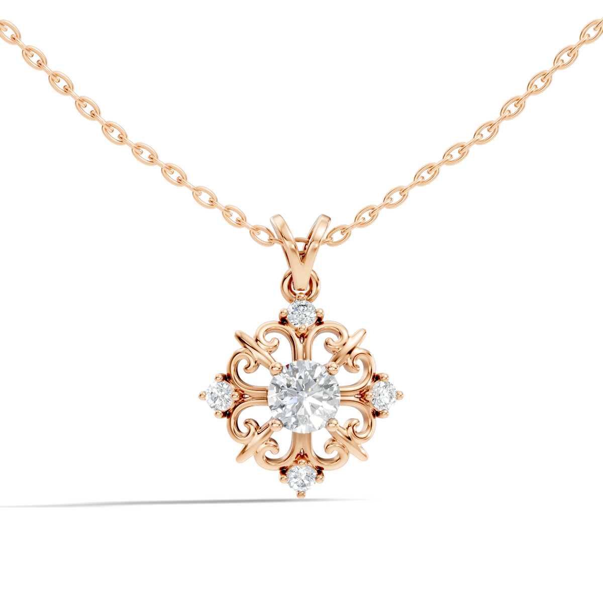 Elegant 0.65 Carat Lab Diamond Pendant in 14K Gold Round Cut Necklace for Her - HIGHCARAT DIAMONDS