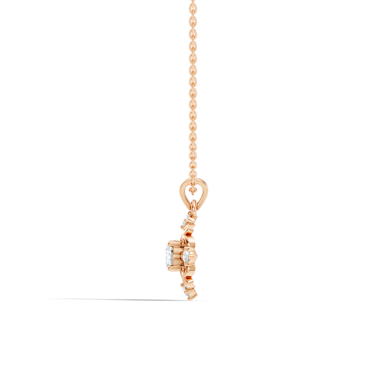 Elegant 0.65 Carat Lab Diamond Pendant in 14K Gold Round Cut Necklace for Her - HIGHCARAT DIAMONDS