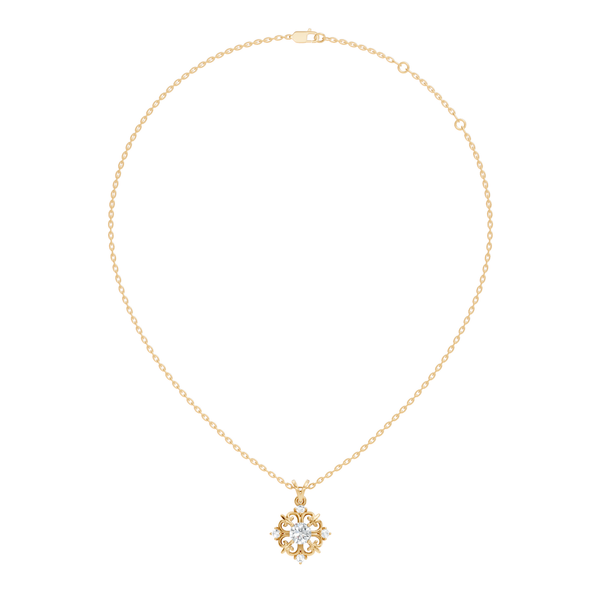 Elegant 0.65 Carat Lab Diamond Pendant in 14K Gold Round Cut Necklace for Her - HIGHCARAT DIAMONDS