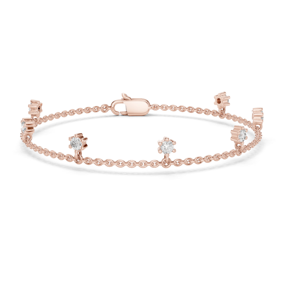 Round Cut Diamond Top Grade Diamond Antique Delicate Vintage Sparkling Bridesmaid charm Bracelet Gift For Women's - HIGHCARAT DIAMONDS