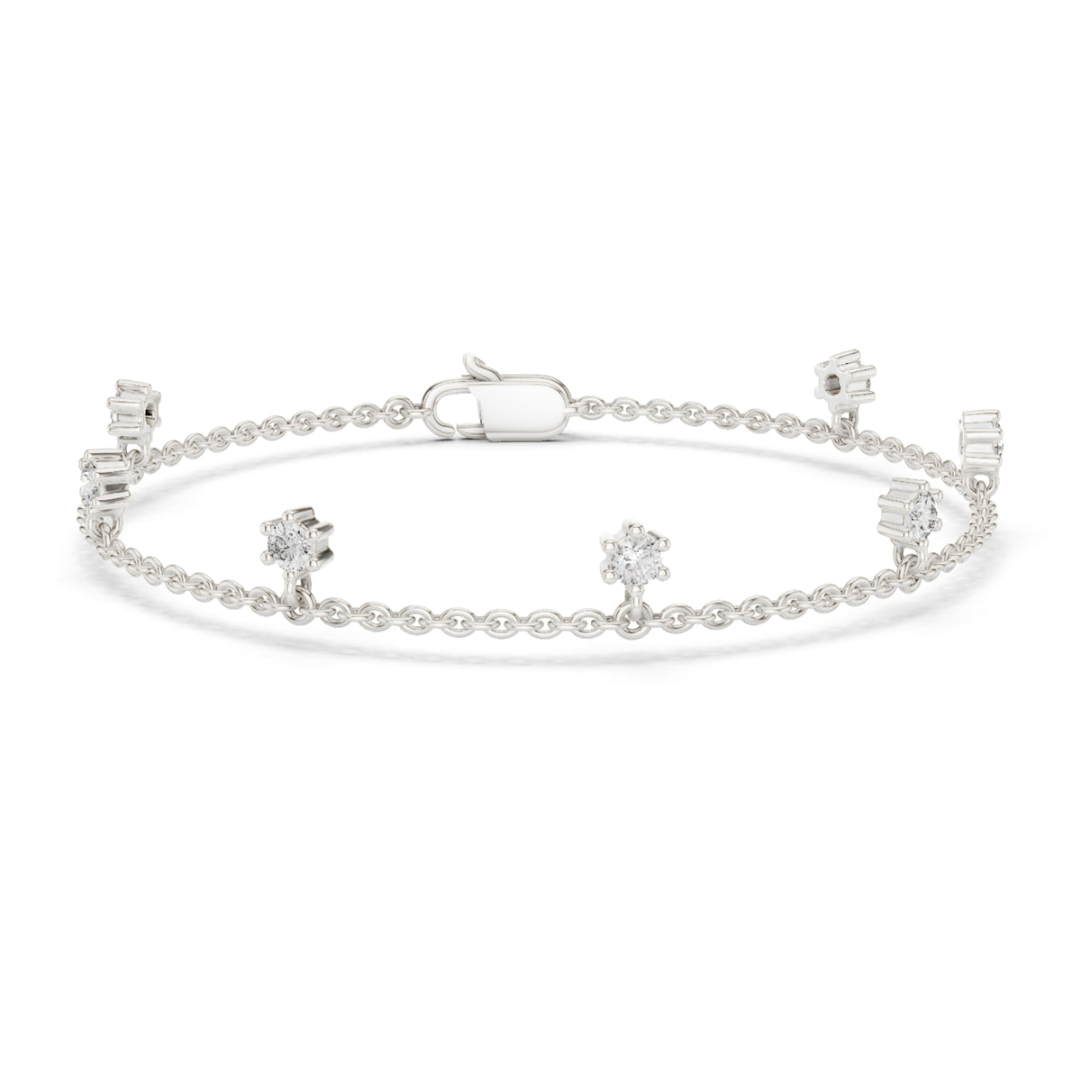 Round Cut Diamond Top Grade Diamond Antique Delicate Vintage Sparkling Bridesmaid charm Bracelet Gift For Women's - HIGHCARAT DIAMONDS