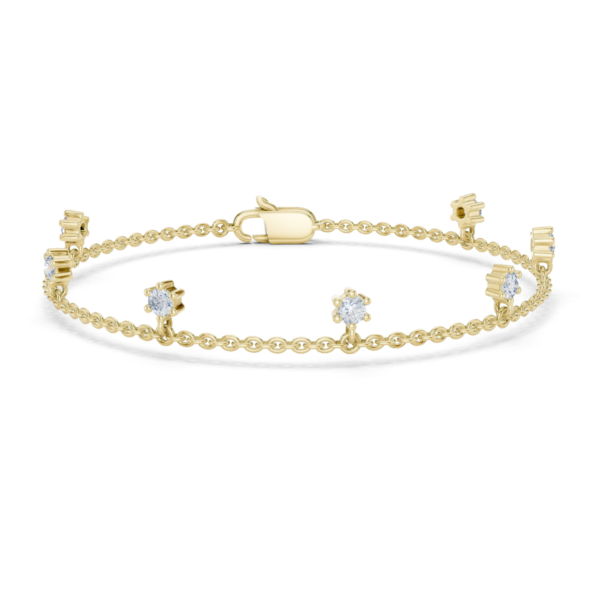 Round Cut Diamond Top Grade Diamond Antique Delicate Vintage Sparkling Bridesmaid charm Bracelet Gift For Women's - HIGHCARAT DIAMONDS