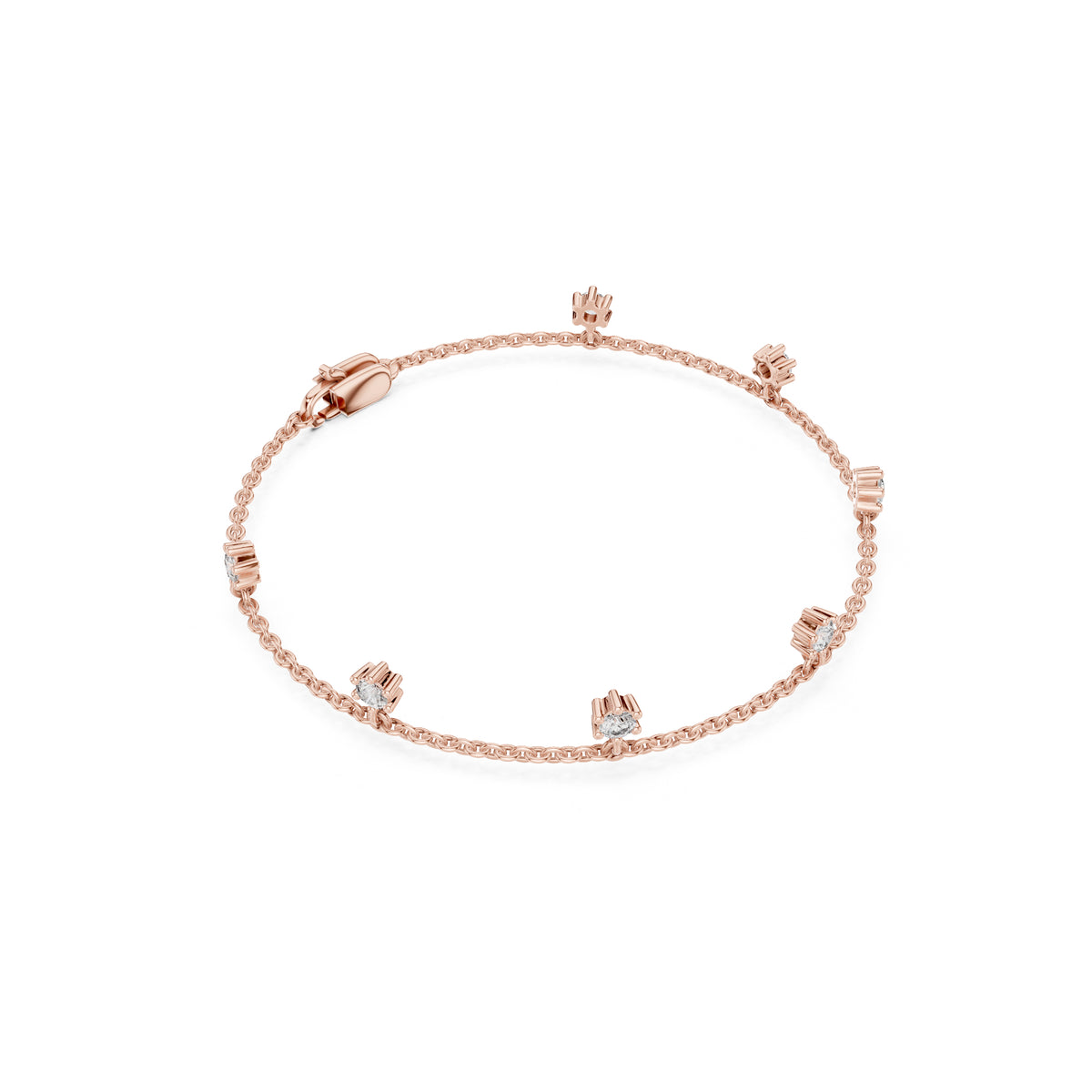 Round Cut Diamond Top Grade Diamond Antique Delicate Vintage Sparkling Bridesmaid charm Bracelet Gift For Women's - HIGHCARAT DIAMONDS