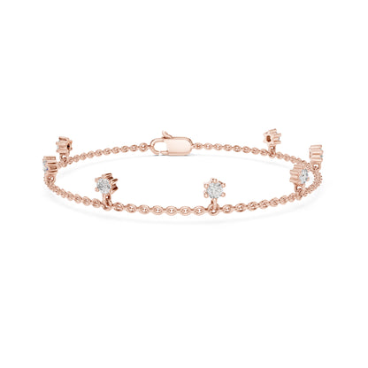 Round Cut Diamond Top Grade Diamond Antique Delicate Vintage Sparkling Bridesmaid charm Bracelet Gift For Women's - HIGHCARAT DIAMONDS