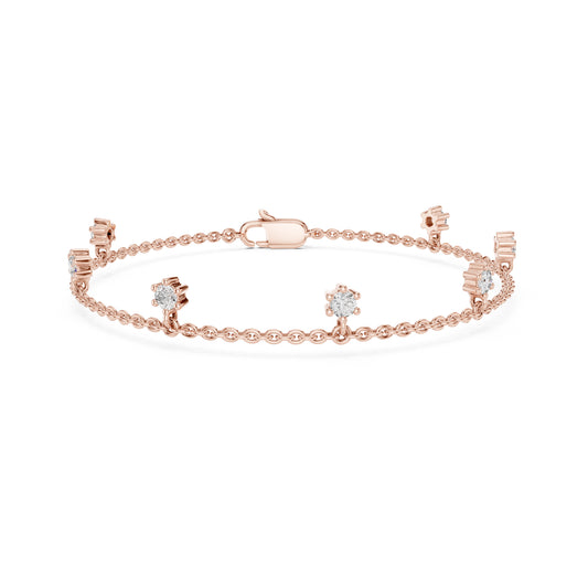 Round Cut Diamond Top Grade Diamond Antique Delicate Vintage Sparkling Bridesmaid charm Bracelet Gift For Women's - HIGHCARAT DIAMONDS