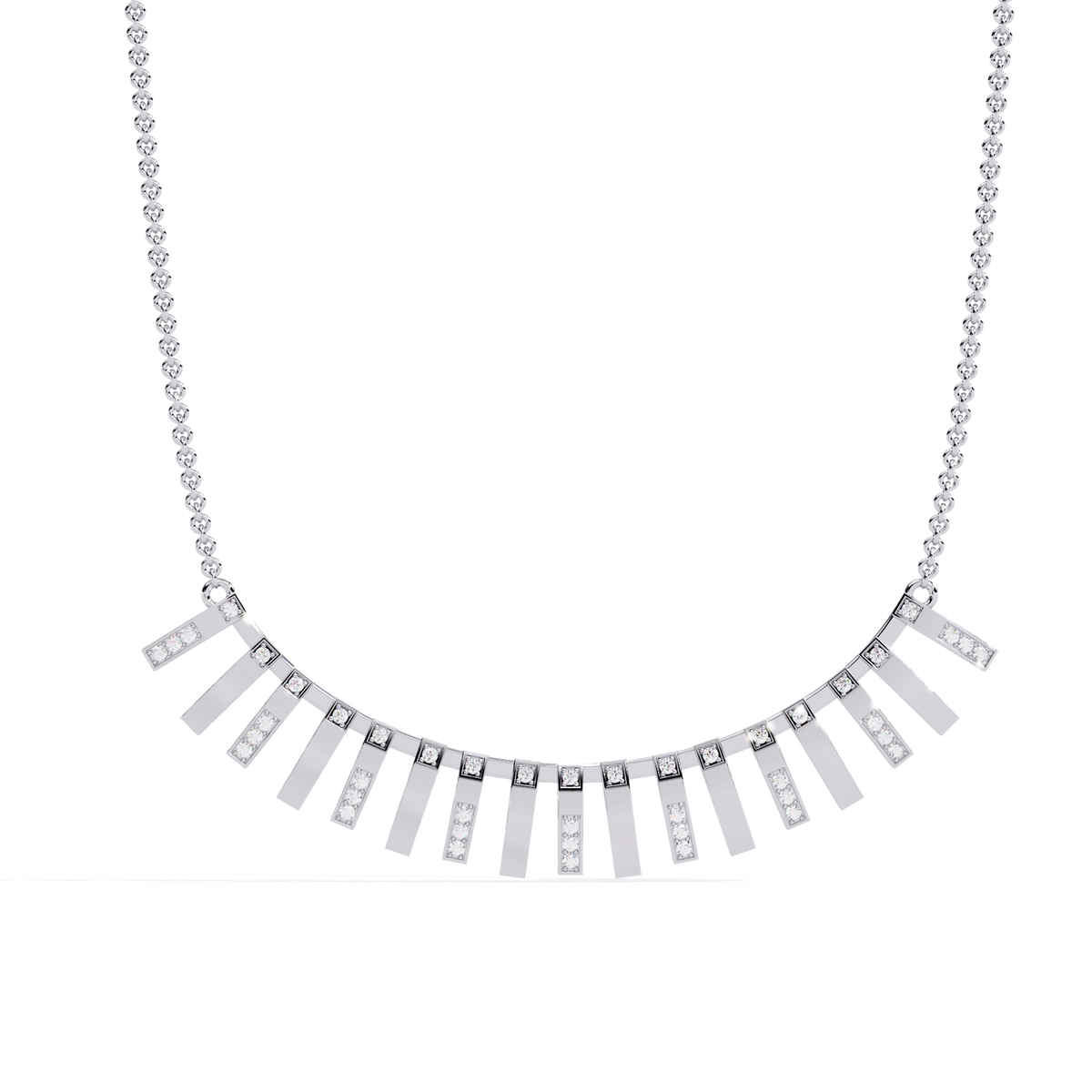 Round Cut Antique Natural And Lab Grown Diamond 14k Solid White Gold  Minimalist Handmade Vintage Anek Necklace - HIGHCARAT DIAMONDS
