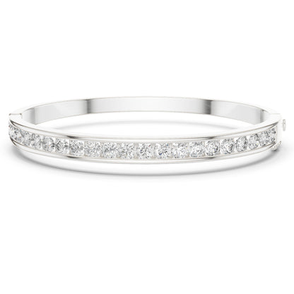 3.57Ct Round Cut White Colorless Diamond Art Deco Cluster Vintage Party Wear Bangle Gift For Women's - HIGHCARAT DIAMONDS