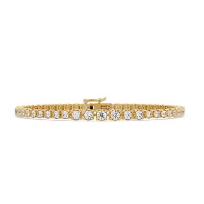 Round Cut Bezel Set Lab Grown Diamond Tennis Bracelet - HIGHCARAT DIAMONDS