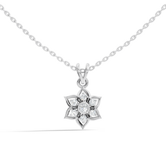 Elegant Round Diamond Pendant 0.27 CT Minimalist Jewelry In 18K Solid White Gold - HIGHCARAT DIAMONDS
