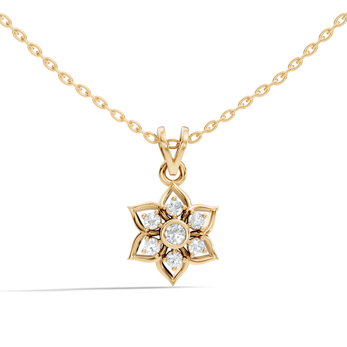 Elegant Round Diamond Pendant 0.27 CT Minimalist Jewelry In 18K Solid White Gold - HIGHCARAT DIAMONDS