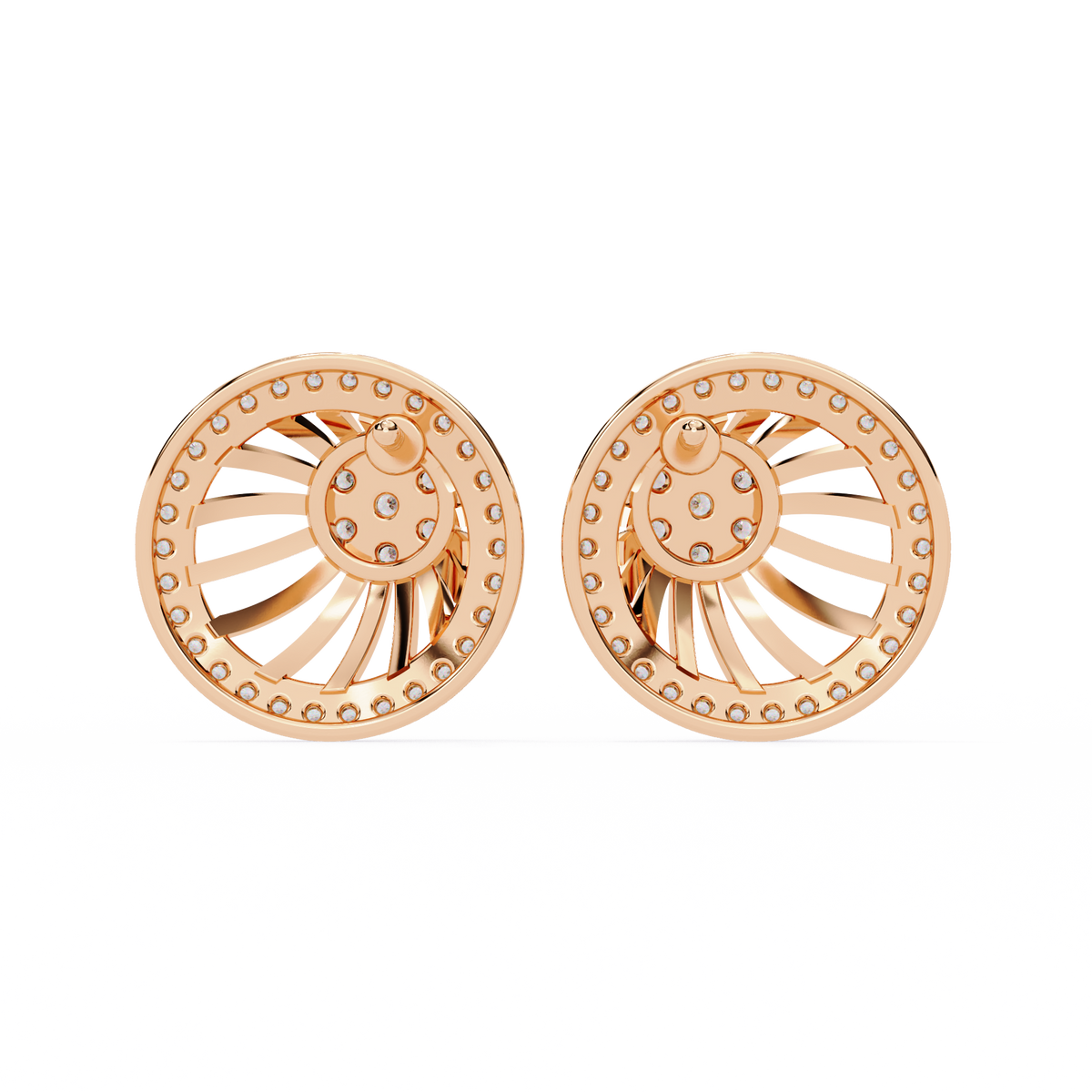 Round Cut White Colorless Diamond Handcrafted Vintage 14k Solid White Gold Sparkling Every Day Stud Earring - HIGHCARAT DIAMONDS
