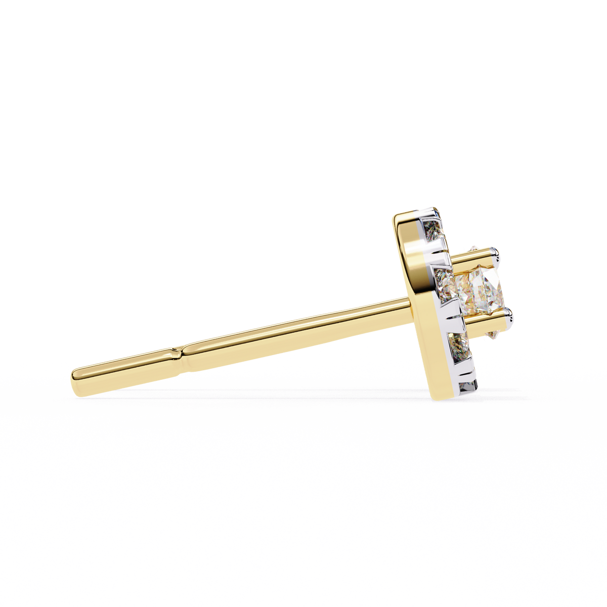 Round Cut White Colorless Diamond Unique Delicate Halo Style Screw Back Stud Earring Annivrasry Gift For Her - HIGHCARAT DIAMONDS