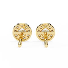 Round Cut White Colorless Diamond Unique Delicate Halo Style Screw Back Stud Earring Annivrasry Gift For Her - HIGHCARAT DIAMONDS